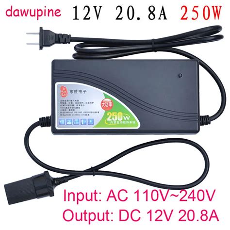 Dawupine 250W Power Converter Ac 220v 110 240v Input Dc 12V 20 8A