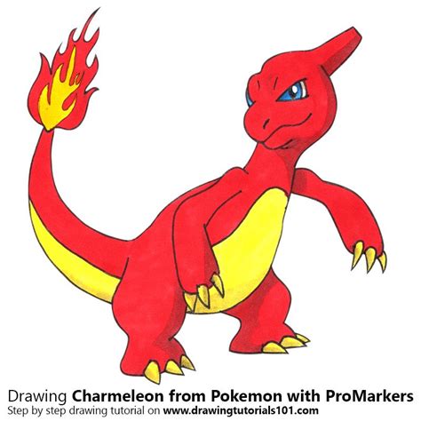 Charmeleon From Pokemon With ProMarkers Speed Drawing Drawing