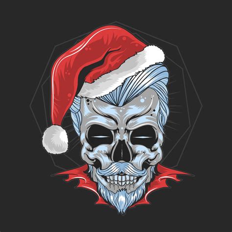 Skull Wearing Santa Claus Hat 1309973 Vector Art At Vecteezy