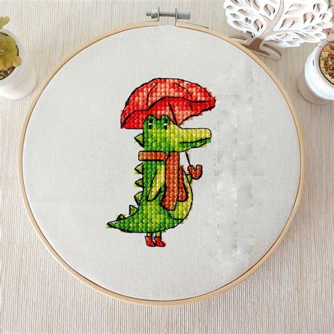 Alligator Crocodile Funny Animal Cross Stitch Pattern Etsy