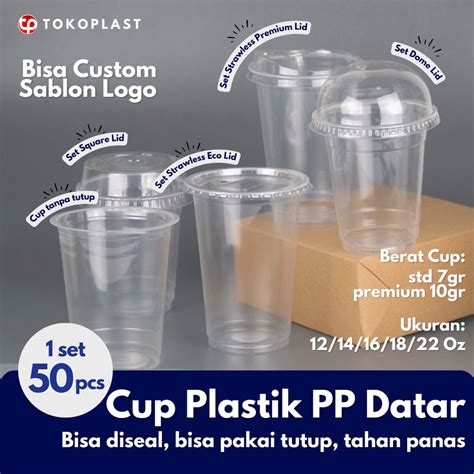 Jual CUP GELAS PLASTIK PP 12 14 16 18 22 OZ STARINDO SAP POLYCUP 7GR