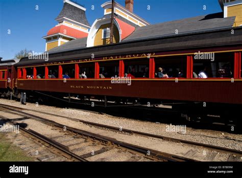 Passenger cars on tourist train at Conway Scenic Railroad Conway NH New ...