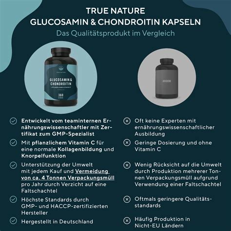 Glucosamin Chondroitin Hochdosiert 360 Kapseln 790 Mg TRUE NATURE