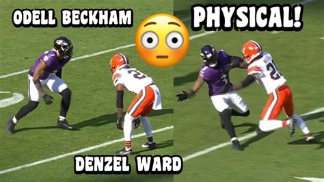 Zay Flowers Odell Beckham Jr Vs Denzel Ward Wr Vs Cb Ravens Vs