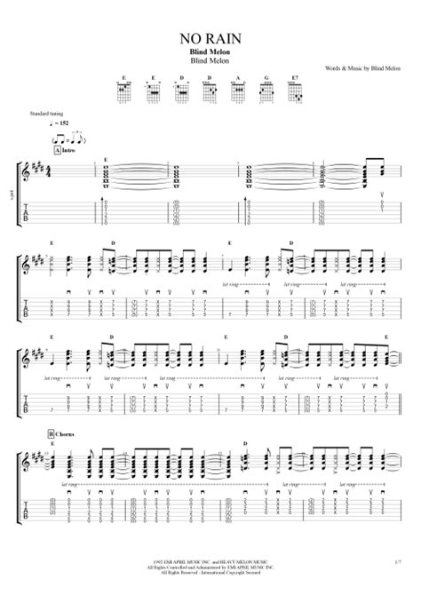 No Rain by Blind Melon - Full Score Guitar Pro Tab | mySongBook.com