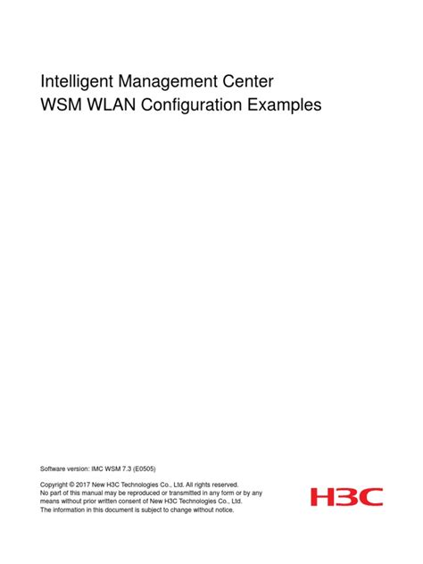 01 Imc Wsm Wlan Configuration Examples Pdf Wireless Lan Computer