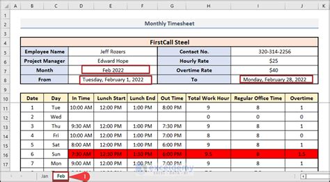 How to Create a Monthly Timesheet in Excel (with Easy Steps)