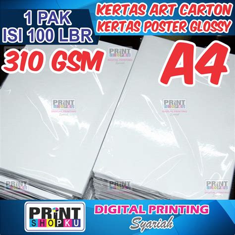 Jual Kertas Art Carton 310 Gsm Kertas Art Paper 310 Kertas Art Karton