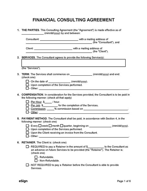 Free Financial Consulting Agreement Template PDF Word