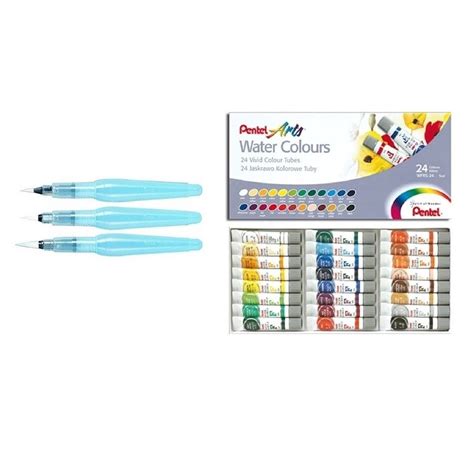 Pentel Tinta Aquarela Wfrs 24 Core Kit De Pinceis Pentel Pmg Submarino