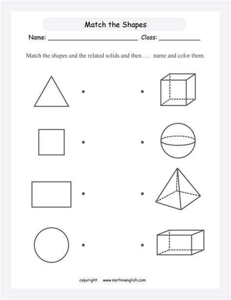 Solid Shapes Worksheets Printable