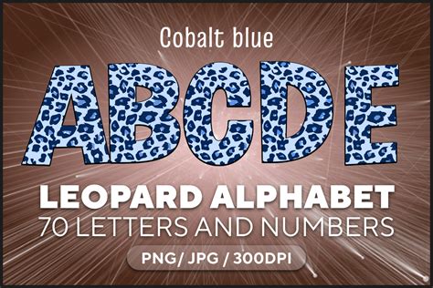 Cobalt Blue Leopard Alphabet Graphic By Fromporto · Creative Fabrica