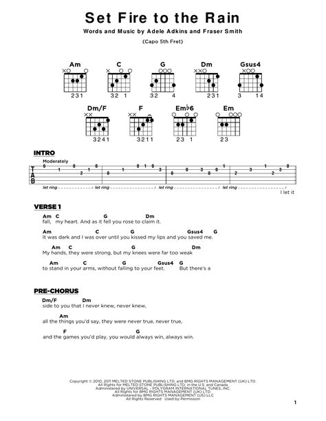 Set Fire To The Rain by Adele - Really Easy Guitar - Guitar Instructor