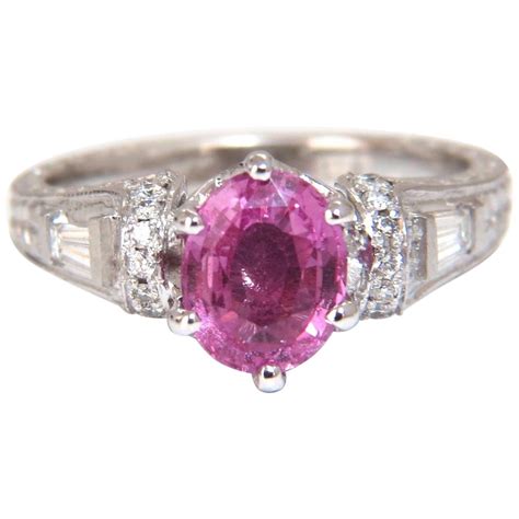 Gia Certified Carat Natural No Heat Pink Sapphire Diamonds Ring