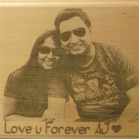 Personalized Engraved Wooden Photo Plaque | Author Love