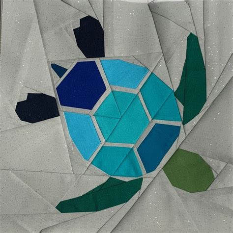 Turtle 2 0 Foundation Paper Piecing Pattern Swimming Hawaii Tropical