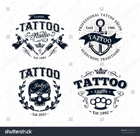 Vector Tattoo Studio Logo Templates On Stock Vector (Royalty Free ...