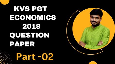 Kvs Pgt Economics Question Paper Part Youtube