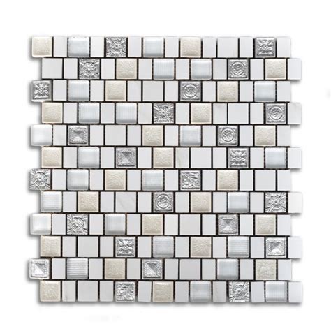 Picasso Tiles Sigrid Glass Mixed Aluminum Mosaic