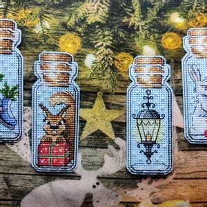 Christmas Cross Stitch Pattern Bottles Pattern Winter PDF Pattern Easy Pattern Small Pattern ...