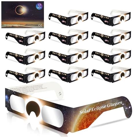 Qonbink Solar Eclipse Glasses Approved 2024 12 Pack Ce And Iso