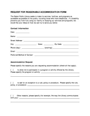 Ada Accommodation Request Form Template Fill Online Printable