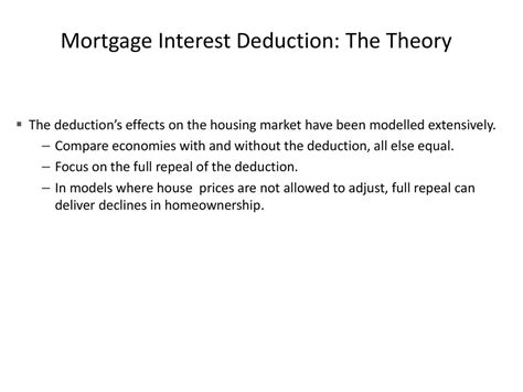 The Mortgage Interest Deduction And The Housing Market Ppt Download