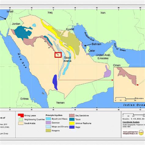 Location Map Of The Study Area And Principal Aquifers Of Saudi Arabia