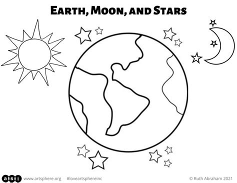 Earth And Moon Drawing