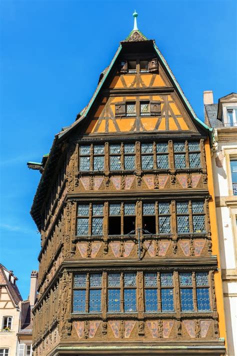 Historical Half Timbered House At The Cathedral Square In Strasbourg