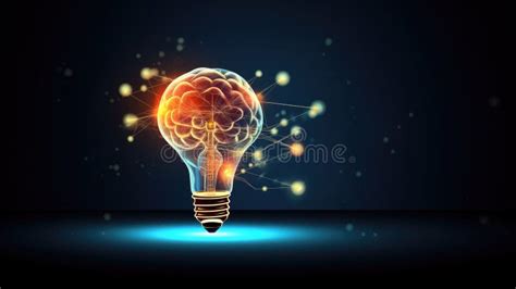 Light Bulb Symbolizing The Human Brain With Ideas Stock Illustration