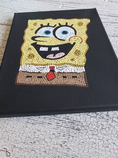 Spongebob Squarepants Dot Painting 8x10 Inch Canvas Etsy