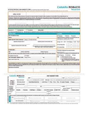 Fillable Online One Time Mandate Cum Sip Registration Form Sip Fax