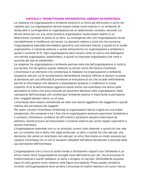 Capitolo L Ambiente Appunti Organizzazione Aziendale Capitolo