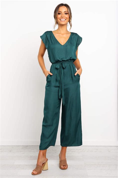 Shein Surplice Neck Flutter Sleeve Wide Leg Satin Jumpsuit Artofit