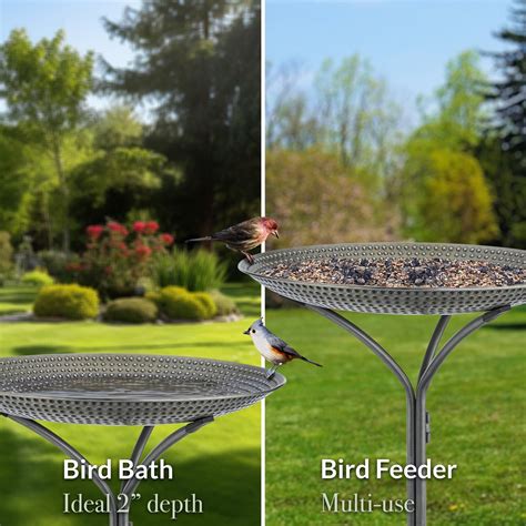 20" Pewter Copper Bird Bath with Stand – Good Directions