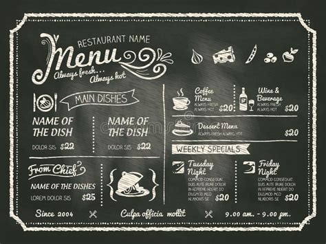 Chalkboard Style Cafe Menu Template Cafe Menu Template Diy Etsy Artofit