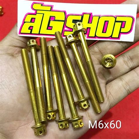 Jual Baut Probolt Gold Flower 6x60 Drat 10 Panjang 60mm Ori Heng Harga