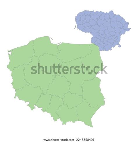 High Quality Political Map Poland Lithuania Stock Vector (Royalty Free ...