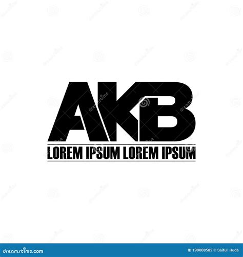 Letter AKB Simple Monogram Logo Icon Design Stock Vector