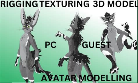 Create And Retexture Vrchat Avatar 3d Furry Nsfw Sfw Avatars By Dave