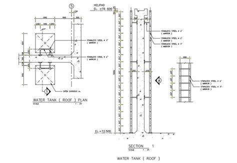 Water Tank Plan And Section Drawing Free DWG File - Cadbull