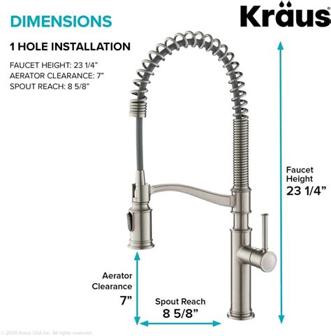 Kraus Kpf Sfs Single Handle Pull Down Commercial Style Kitchen