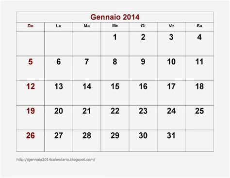 Gennaio 2014 Calendario Stampabile Word Gennaio 2014 Calendario Calendario 2014 Gennaio