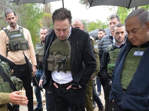 Elon Musk, Benjamin Netanyahu visit kibbutz attacked by Hamas ...