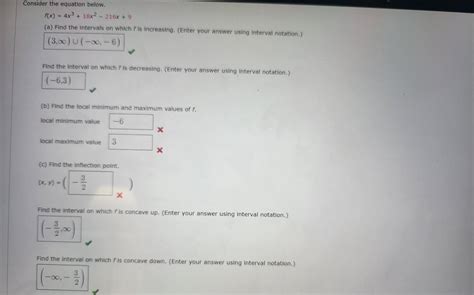 Solved Consider The Equation Below Fx4x318x2−216x9 A