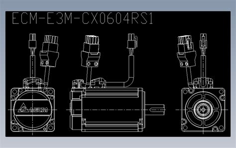 伺服电机200w、400w 中惯量ecm E3 60框号系列机种图纸aotucad Dwg模型图纸下载 懒石网