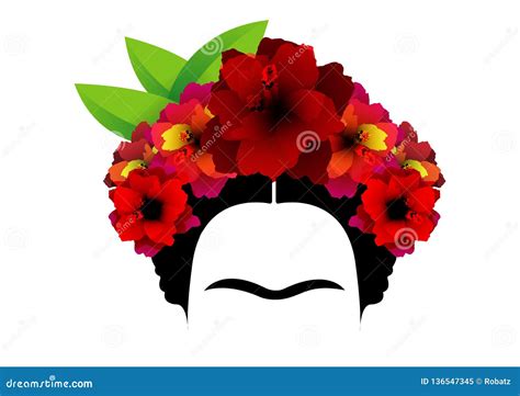 Retrato De Frida Kahlo Mulher Mexicana Bonita Nova Um Penteado