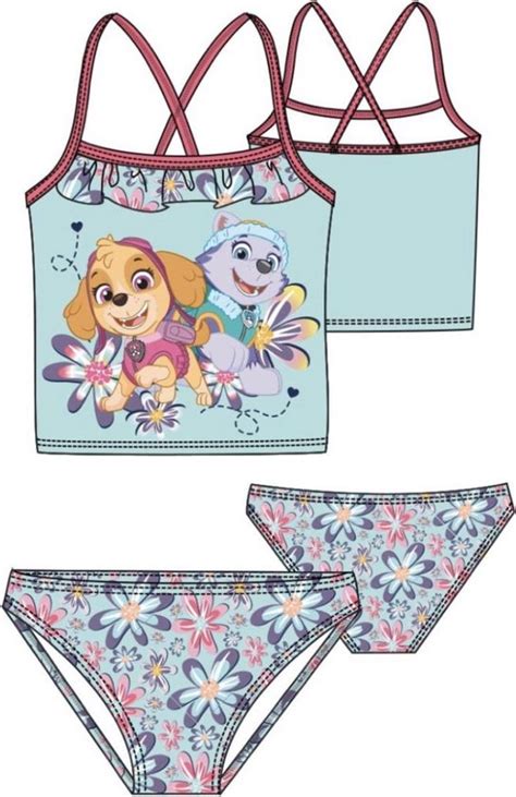 Paw Patrol Bikini Met Skye En Everest Lichtgroen Maat 98 3 Jaar Bol