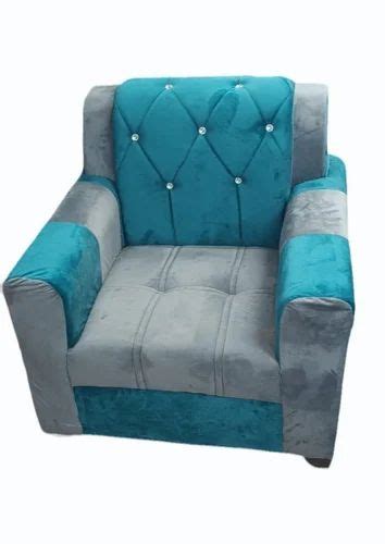 Sky Blue Wooden Single Sofa Chair At Rs Etawah Id